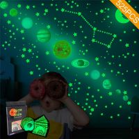 ZZOOI The Solar System Nine Planets Luminous Wall Sticker Home Decor Glow In The Dark Planet Stars Fluorescent Sticker For Kid Bedroom