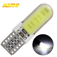 (Premium car)1 PCS T10 W5W รถ LED หลอดไฟเลี้ยวไฟสัญญาณ COB 12V 7000K Super Bright สีขาวอัตโนมัติอ่านด้านข้าง Trunk โคมไฟ