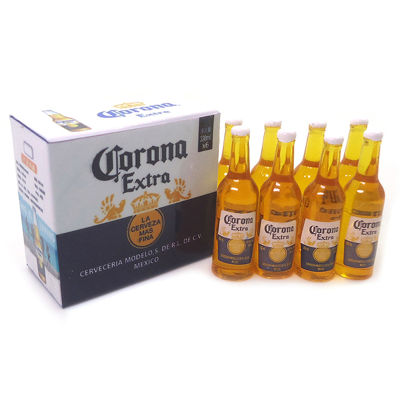 [The Lintas] 1เซ็ต1:12บ้านตุ๊กตาเคสเบียร์ Corona แบบ DIY อุปกรณ์ของเล่นเด็ก