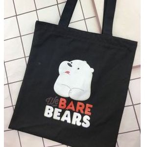 【พร้อมส่ง กระเป๋าสะพายไหล่ ทรงโท้ท ลาย We Bare Bears X Spao