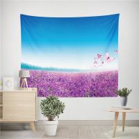 Lavender Flower Tapestry Lavender Printed Decorative Mandala Wall Hanging Tapestries Carpet Blanket Beach Towel Table Cloth