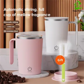 380ml Automatic Magnetic Coffee Mug Self Stirring Milk Fruits Mixing Cup  Electric Stainless Steel Lazy Rotating Mug Stirring Cup