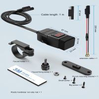 Randpow Waterproof Motorcycle Phone Charger Dual Port QC3.0 Fast Charging Motorcycle USB Socket With Voltmeter Phone Accessories