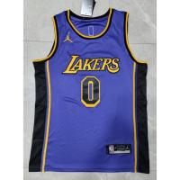 ยอดนิยม เสื้อกีฬาแขนสั้น ลายทีม nba jersey Los Angeles Lakers No. 2023 จํานวน 10 สไตล์ เสื้อกีฬาบาสเก็ตบอล สีม่วง 0 Westbrook