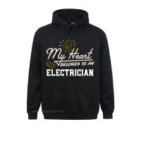 My Heart Belongs To An Electrician Gift Sweatshirt Sweatshirts For Men Normal Labor Day Hoodies Long Sleeve Funky Sportswears Size Xxs-4Xl