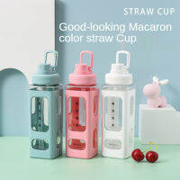 ขวดน้ำทำจากหมีน่ารัก700มล.,ขวดน้ำดื่มพลาสติกสำหรับเด็กผู้ใหญ่ Bottle School Straw