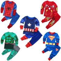 Spot parcel post- Children Suit Spring Autumn Long Sleeve Cotton Pajamas Set 1-6 Years Old Clothes