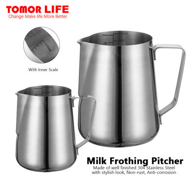 Tomor สแตนเลส304ขนาด350มล./600มล./900มล. ที่ทำฟองนมพร้อมเหยือกนึ่งกาแฟ