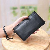 2023 New★ Leather Wallet Sheepskin Soft Leather Clutch Bag Long Zipper Coin Purse Casual Handbag 2023 New Texture Bag