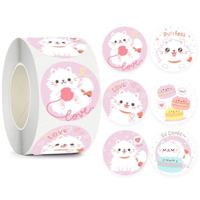 【CW】۩✑¤  500pcs Kawaii Thank You Stickers Roll Adhesive Decoration Labels for Baking PackagingEnvelope Kids Reward