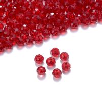 Cicifu Dark Red 4/6mm 45pcs Rondelle Austria Faceted Crystal Glass Beads Round Loose Spacer Beads for Jewelry Making Findings