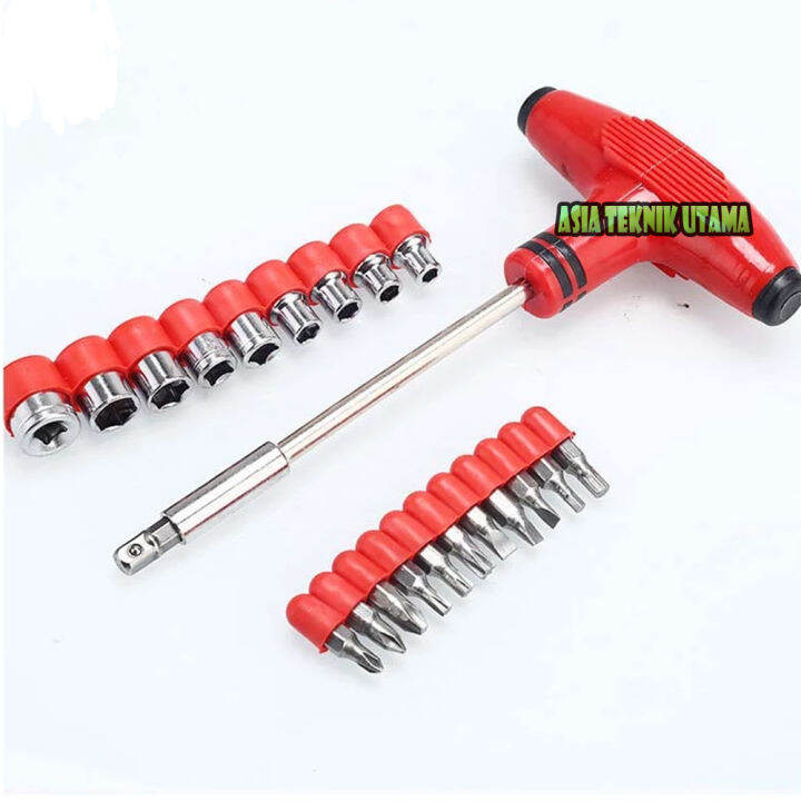 Obeng T Socket Set Pc Socket Bit Set Kunci Sok Obeng Dan Kunci T Asia Pratama Lazada