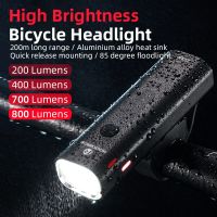 ROCKBROS Bicycle Light Waterproof USB Rechargeable LED 2000mAh MTB Headlight Aluminum Alloy Ultralight Flashlight Cycling Light Lights Reflectors