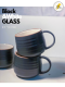 Ceramic Glass ชุดชามเซรามิค แก้วเซรามิคถ้วยเซรามิค ขาวดำ มินิมอล เข้าไมโครเวฟได้ พร้อมส่ง