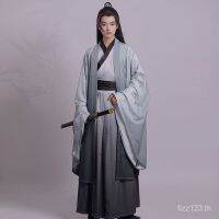 New goods special offer Yunshu Ji [Bamboo Sound] hand-in waist-tied Wei and Jin style suit big sleeve shirt print student original class clothes Han clothing mens MOE5TH