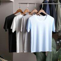 AIRslim® Lux-Shirt เสื้อแขนสั้นคอกลม ผู้ชาย ผ้า Ice Silk ลายนูน (Ribbed) สัมผัสเรียบลื่น เย็น ระบายอากาศ ยืดหยุ่นสูง แห้งเร็ว