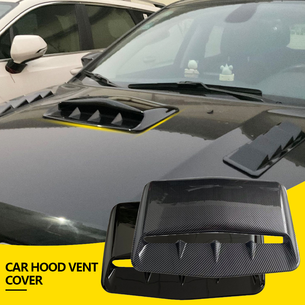 Carbon Fiber Bonnet Vent Cover Universal Car Decorative Air Intake Scoop Bonnet Vent Sticker Cover Hood 