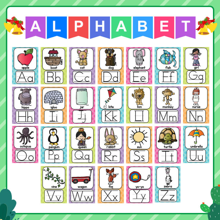 26 English Alphabets A4 Wall Chart Posters Laminated Kids Educational ...