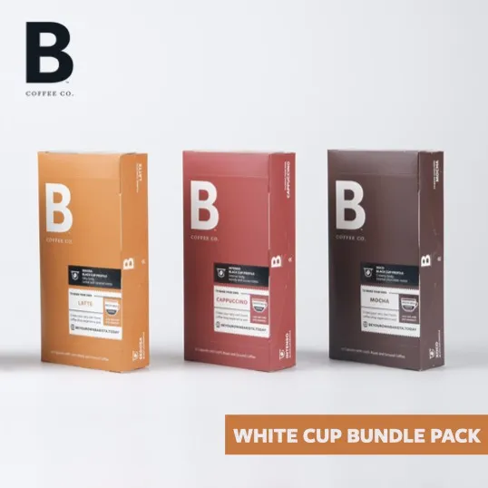 B Coffee Co. White Cup Bundle Pack - 3 Assorted Nespresso Compatible ...