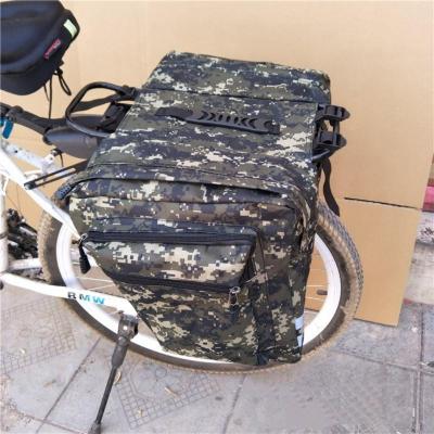 MTB Bicycle Carrier Bag Rear Rack Bike Trunk Bag Luggage Pannier Back Seat Riding 2 In 1 Double Side Cycling Durable Travel Bag