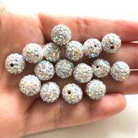 【CW】✥♈❏  50pcs 10mm Clay Pave Rhinestone Round Disco Loose Spacer Beads for Necklaces Making