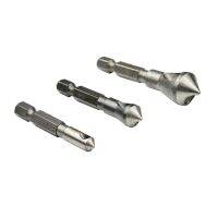 3PCS 6.35MM 90องศา Countersink Bit Set เจาะ Bits TAPER Hole Cutter ไม้โลหะพลาสติก Chamfer อุปกรณ์เสริม