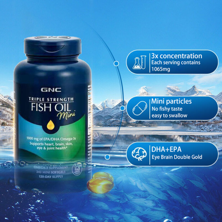 GNC Jiananxi Imported 240 Omega3 Mini Capsules of Deepsea Fish Oil for