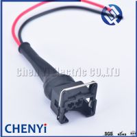 【CW】 2 Pin AMP Tyco EFI Fuel Injector Connector Junior Power (mini timer) Auto waterproof connector Plug With Rubber Boot with wire