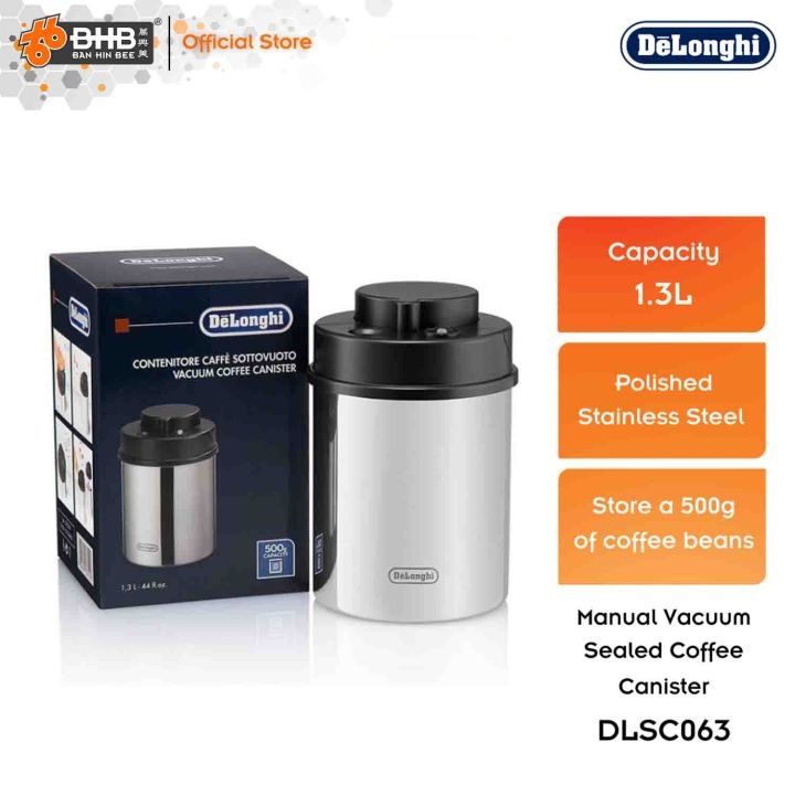 Delonghi DLSC063 Vacuum Coffee Canister 1.3L Store 500g Coffee