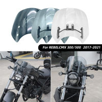 Motorcycle Windscreen Windshield Wind Screen Shield Deflector w Holder For HONDA Rebel CMX 300 500 CMX300 CMX500 2017-2021