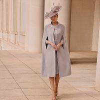 【YF】 Elegant Mother Of The Bride Dresses 2 Pieces Sheath Appliques With Jacket Wedding Party Gowns Robe Mere De Ia Mariée élegante