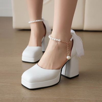 Summer Lovely Square-headed High-heeled Female Sandals In Stylish Comfort