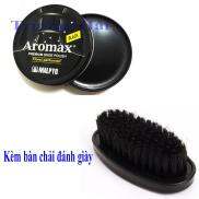 Combo Hộp Xi đánh giày màu đen Aromax Hàn Quốc + Bàn Chải Kiwi