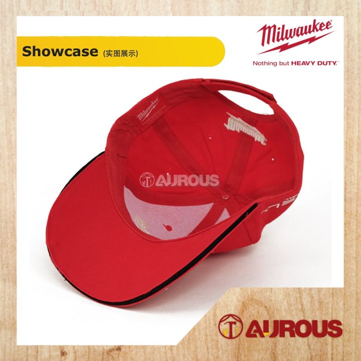 milwaukee-หมวกแก๊ป-ผ้าฝ้าย-ปักลาย-สีแดง-รุ่นลิมิเต็ด
