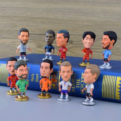 ZZOOI 6.5cm Soccer Star Figure Mini Football Player Car Ornaments Collection Doll Star Sports Action Figures Souvenirs Toys Fans Gifts