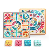 2 In 1 Ludo+Loie Chess Wooden Two-Sided Board Game Childrens Family Pachisi Learning Dice Games For Adults Kids For 2-4 Player