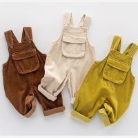 NEW Toddler Boys Girls Corduroy Dungarees Overalls for Kids Casual Pants Oversize Pocket Loose Denim Jumpsuit Kids Clothes