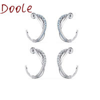 High Quality  New SWA, Fashion Charm Simple and Smart Crystal Interlaced Twisted Circle Semicircular Female Dangle Earrings