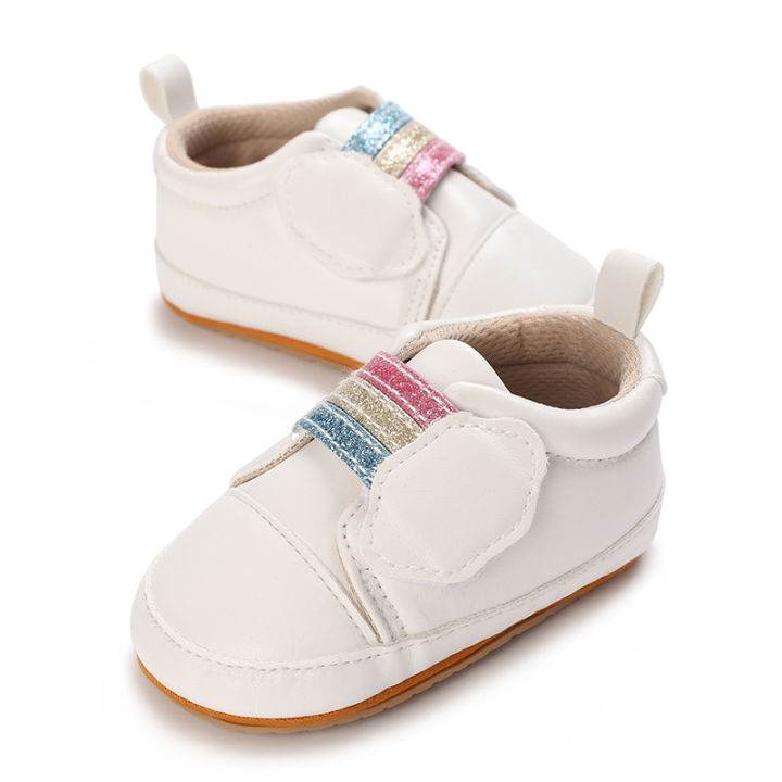 รองเท้าผ้าใบเด็กทารกรองเท้าหัดเดินรองเท้าเด็กอ่อนที่รัดใบเบ็ดกันห่วงรองเท้าหัดเดินครั้งแรก