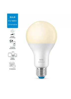 หลอด LEDPhilips WiZ White Ambiance หลอดไฟเปลี่ยนสีอัจฉริยะ แสงสีขาว-สีเหลือง 13 วัตต์