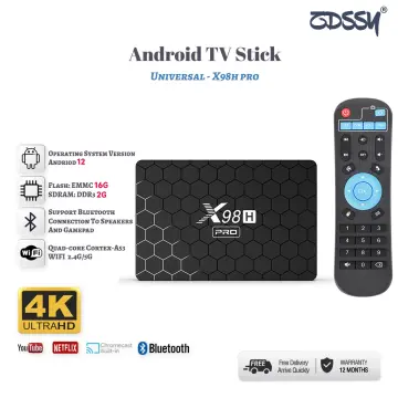 Android 12 TV Box X98H Pro Quad Core 4K Smart Media Player 2.4G 5G WIFI