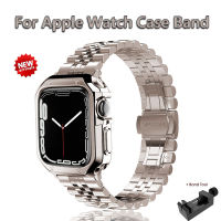 สายสแตนเลส + เคสสำหรับ Apple Watch 8 7 41มม. 45มม. 38มม. 42มม. ชุดโลหะ8 7 6 SE 5 4 3 2 1โครงสำหรับ I Watch 40มม. 44มม. 41มม. 41มม. 45มม.