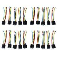 20 Pcs 5 Pin Wires Cable Relay Socket Harness Connector DC 12V for Car Auto