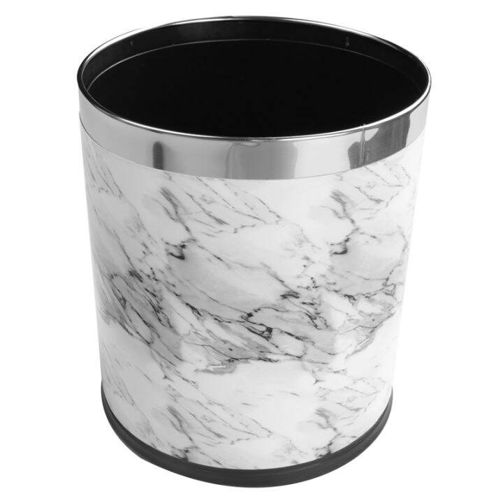 Marble Pattern 10L Trash Can Bin Buckets Diameter 23Cm Height 27Cm Waste Bins Living Room