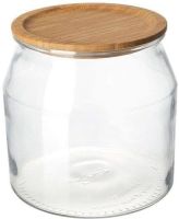 Jar with lid, glass/bamboo 3.3 l  (โถมีฝาปิด, แก้ว/ไม้ไผ่3.3 ลิตร)