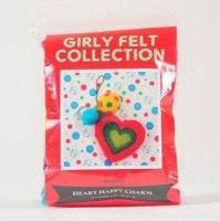 Tulip felting kit HEART HAPPY CHARM / เซ็ตใยขนแกะสำหรับงาน needle felting รูปพวงกุญแจหัวใจ แบรนด์ Tulip จากประเทศญี่ปุ่น (TGC0003e)