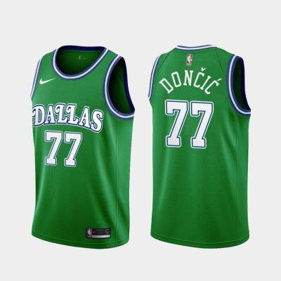 Ready Stock Ready Stock Mens No 77 Luka Doncic Dallas Mavericks Swingman Jersey - Green