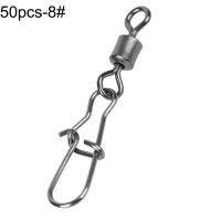 Honrane 50/100Pcs Swivel Fishing Connector Stainless Steel Hook Fast Rolling Clip Snaps