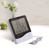 เครื่องวัดอุณหภูมิ เครื่องวัดความชื้น และตัวตั้งเวลา Hygrometer 3 in 1 HTC-2