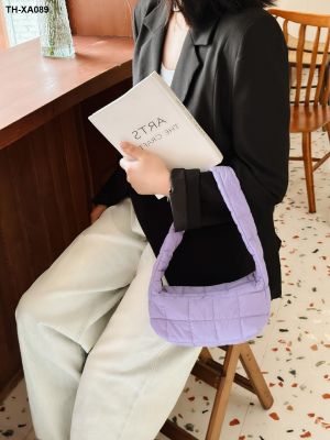 ◄┅▦ Han edition female ins bubble cloth folding bag shopping languid is lazy single cylinder shoulder fashion hand carry